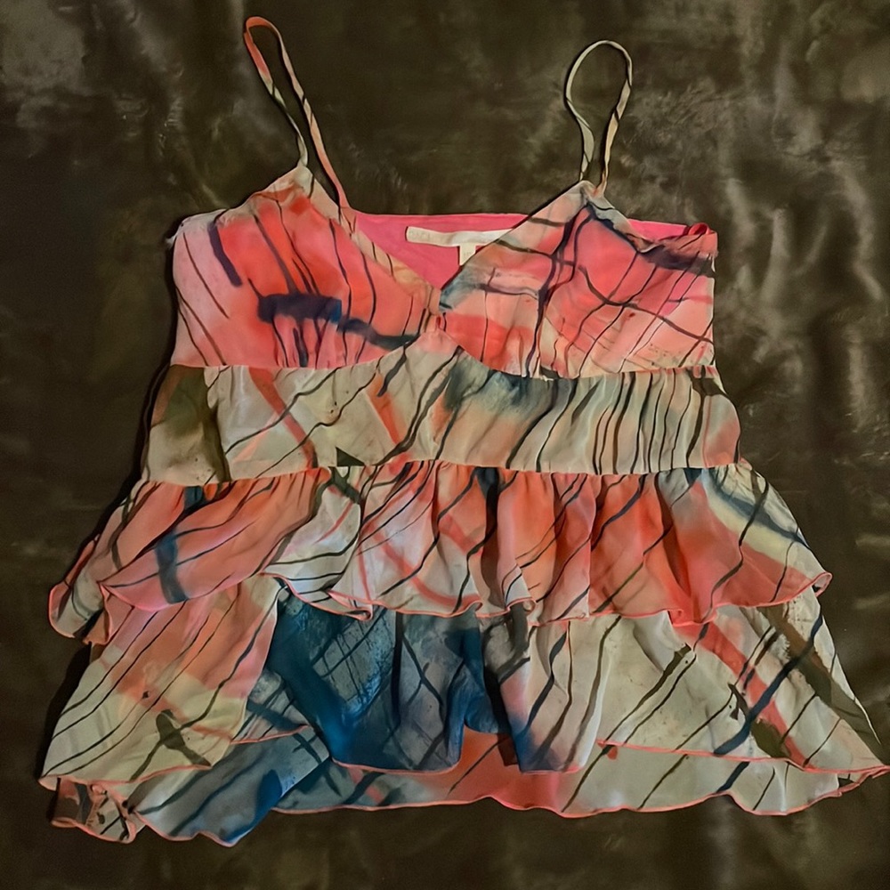Rachel Roy designer size XXS spaghetti strap flutter blouse